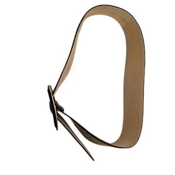 Betsey Johnson Leather Croco Belt Brown Bold Wide Design - Picture 7 of 8